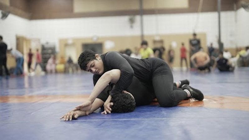 Reetika Hooda during a practice match at Chhotu Ram Academy