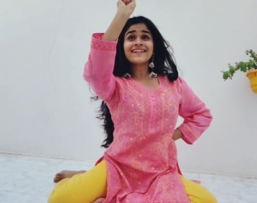 Reeva Rachh while practising dancing