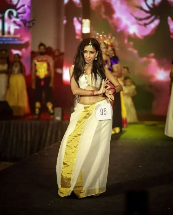 Renu Sudhi, while walking the ramp at an event