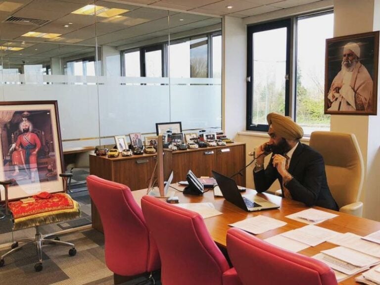 Reuben Singh in his office at Isher Business Park in Manchester