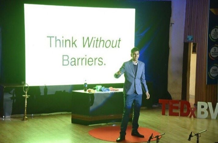 Revant Himatsingka at a TEDx event