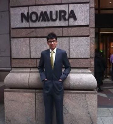 Revant Himatsingka in front of Nomura office