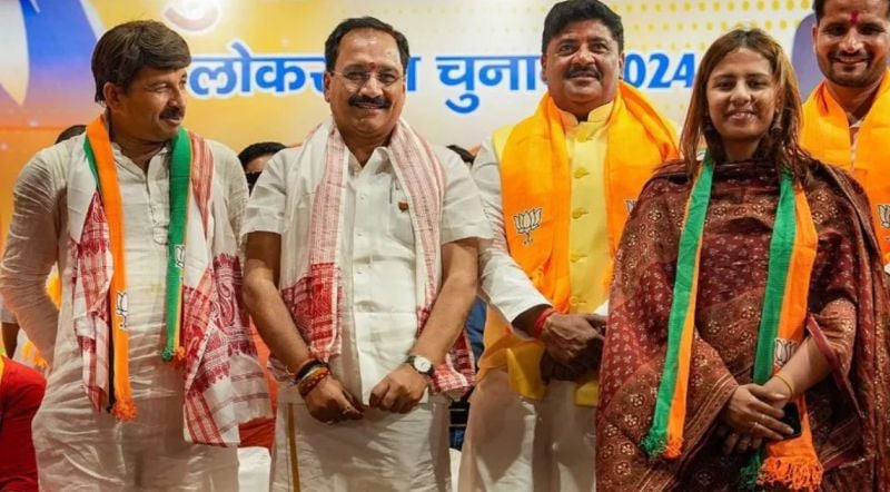 Rhiti Tiwari after joining the BJP