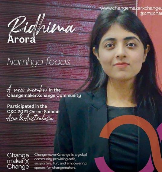 Ridhima Arora as a part of CXC 2021 Summit