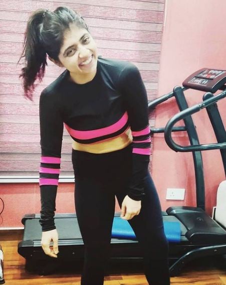 Ridhima Arora inside the gym