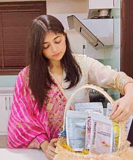 Ridhima Arora with Namhya Foods products
