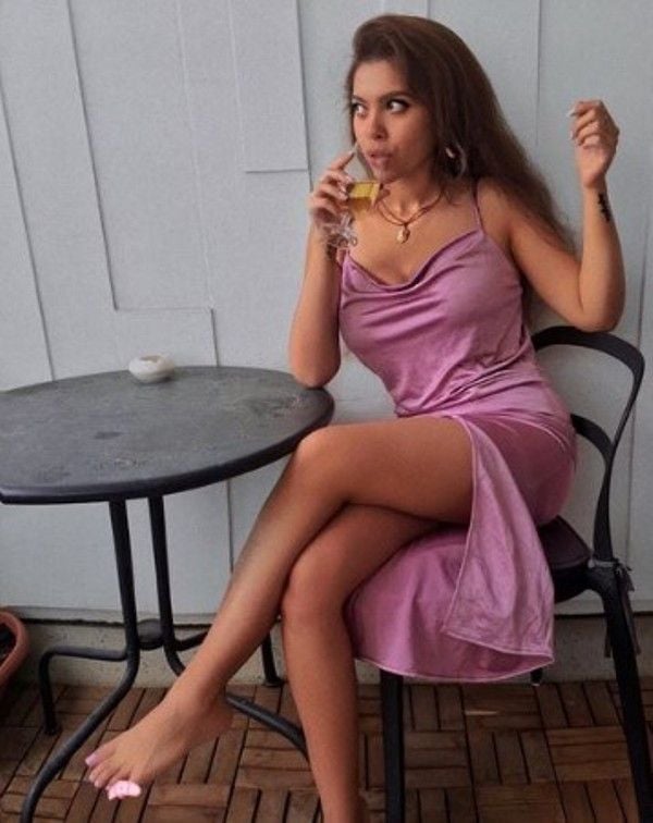 Rijuta Ghosh Deb drinking wine