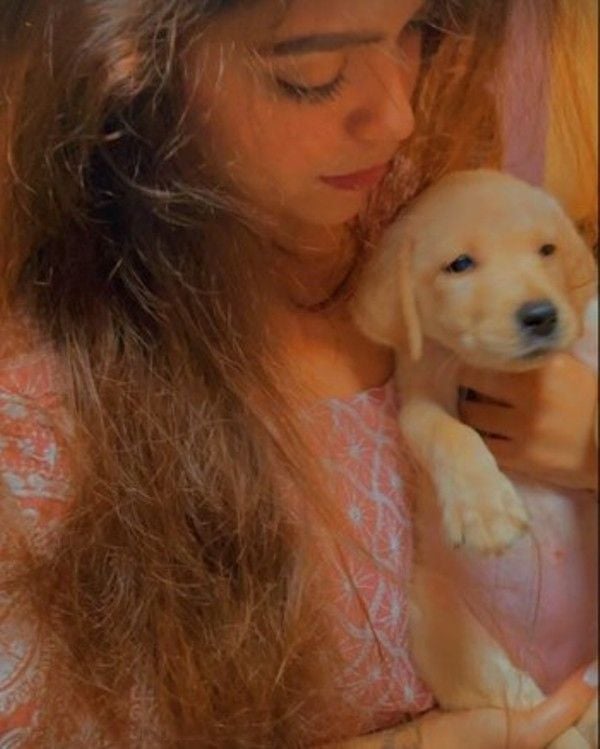 Rijuta Ghosh Deb with a dog