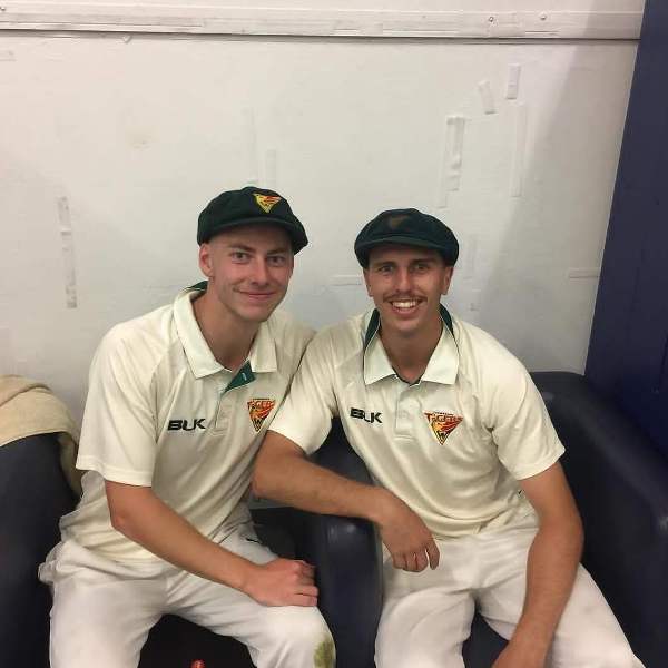 Riley Meredith after his debut match for Tasmania