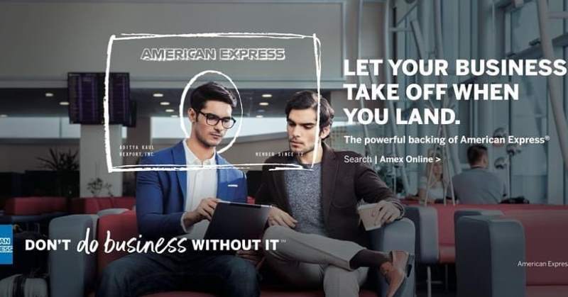 Rishabh Sawhney (right) featured as a model in American Express