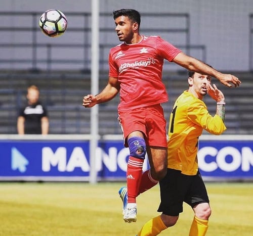 Rishi Nair playing football