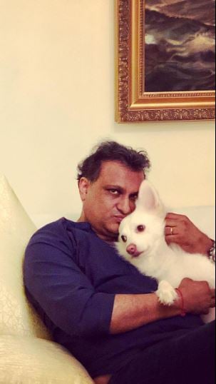 Rishi Sethia with his pet dog