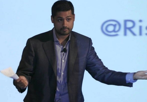 Rishi Shah while delivering a speech