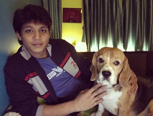 Ritabrata Dass with his pet dog