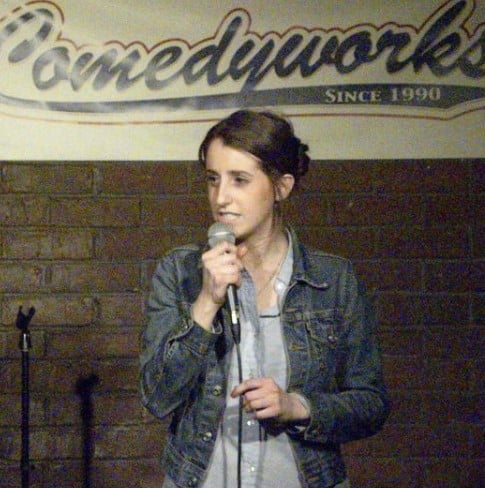 Robby Hoffman doing standup comedy