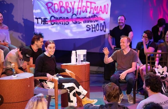 Robby Hoffman in a still from the show The Chris Gethard Show with Robby Hoffman