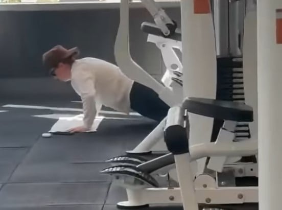 Robby Hoffman while working out at a gym
