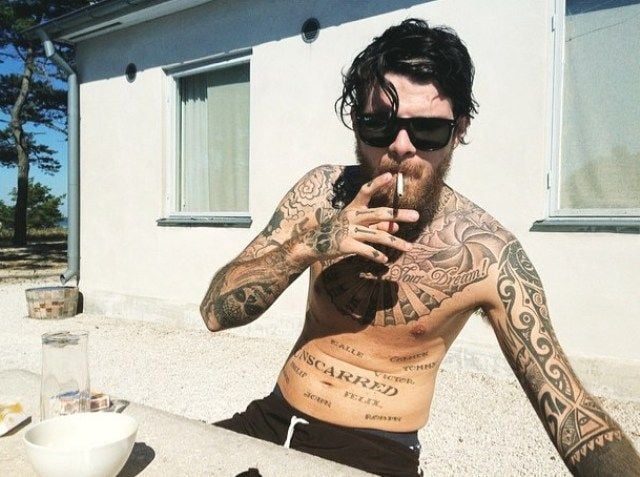 Robert Sandberg while smoking