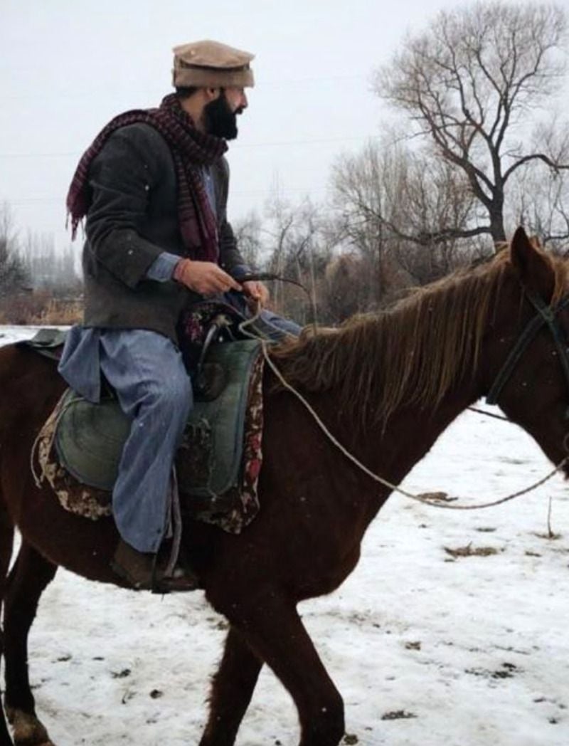 Rockey Raina while enjoying horse riding