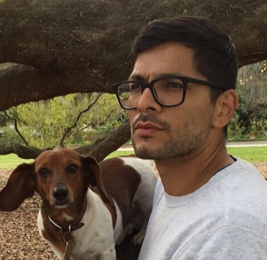 Rodrigo Reyes with his pet