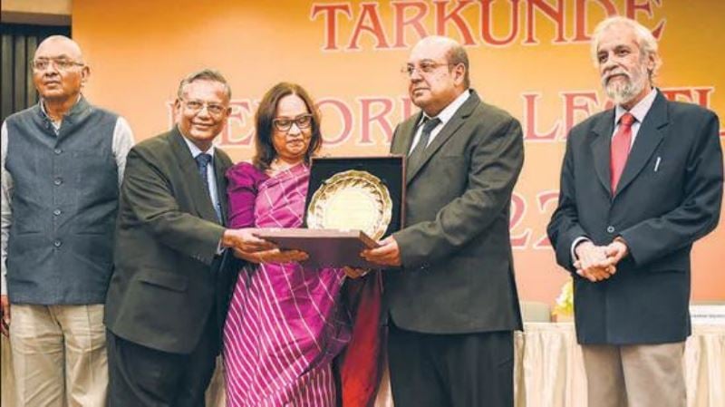 Rohinton Fali Nariman being felicitated at the India International Center
