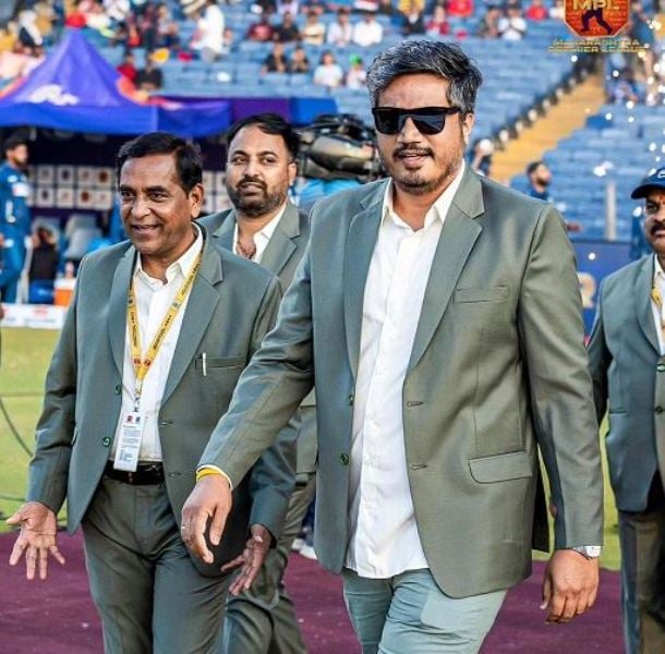 Rohit Rajendra Pawar at the 2024 Maharashtra Premier League as the president of the Maharashtra Cricket Association (MCA)