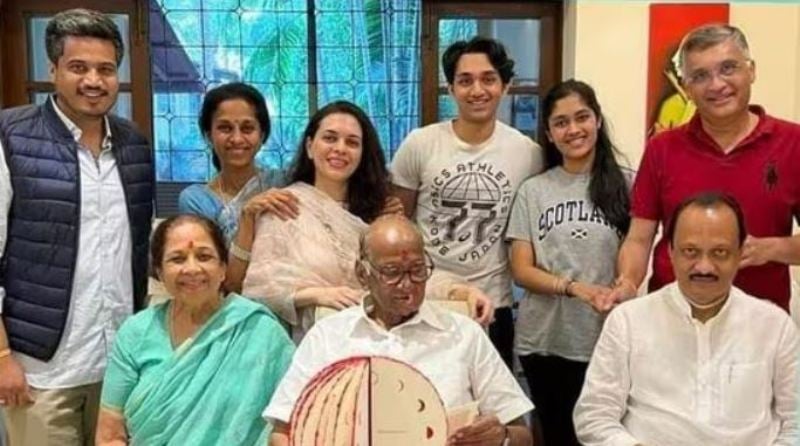 Rohit Rajendra Pawar with his family