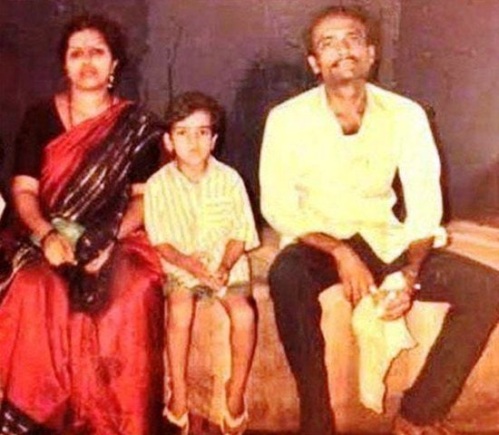 Rohit Sharma in his childhood with his parents