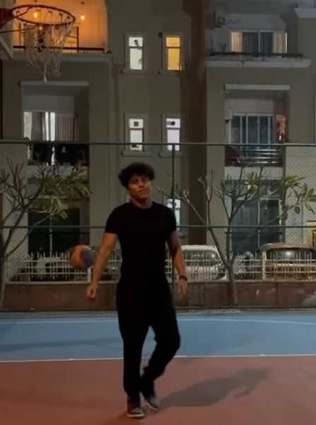 Rohit Singh while playing basketball