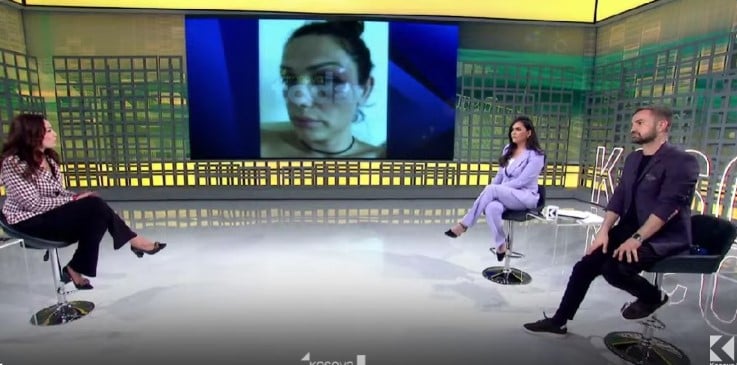 Romanna Dada while discussing her domestic violence on a news channel