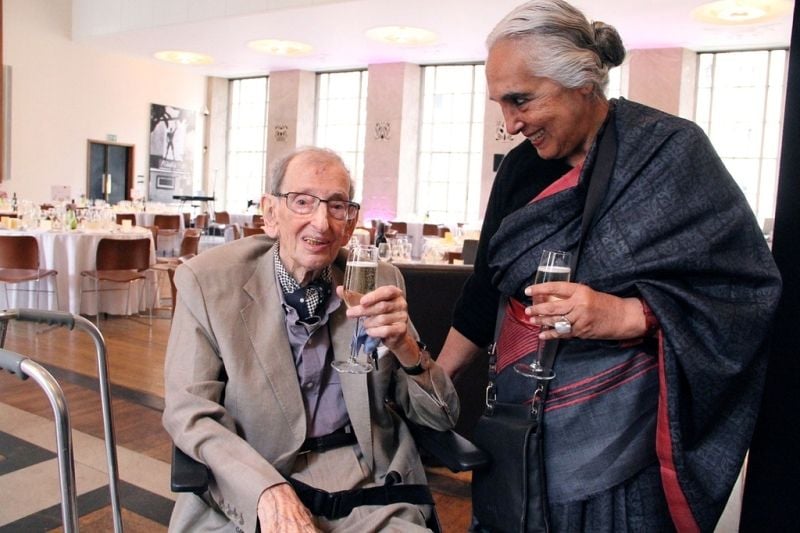 Romila Thapar With a Glass of Wine