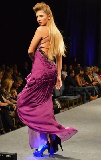 Romina Malaspina during a fashion show in her teenage years