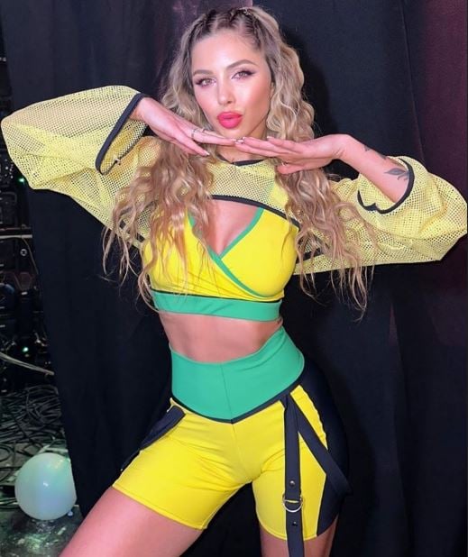 Romina Malaspina during the Bailando show in 2023