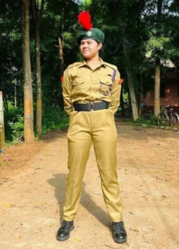 Romyanjali Priyadarshini in the uniform of the National Cadet Corps (NCC)