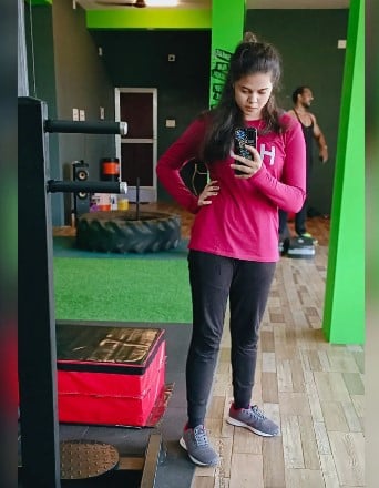Romyanjali Priyadarshini while posing at a gym