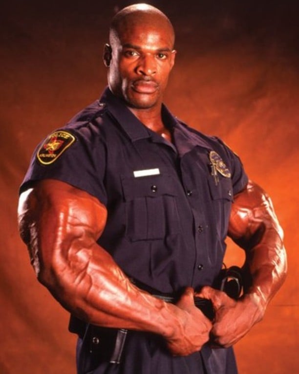Ronnie Coleman in his police uniform