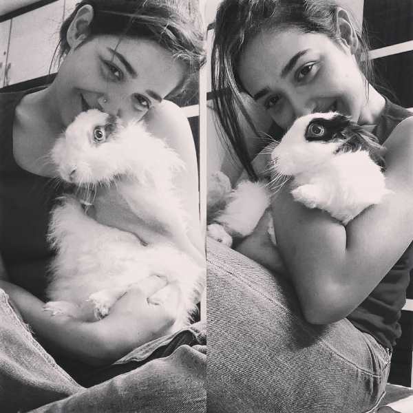 Roshni Bhattacharyya with her pet rabbits