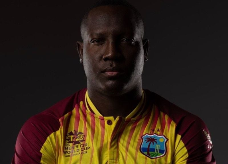 Rovman Powell in West Indies jersey for 2022 T20 World Cup