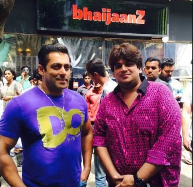 Rrahul Narain Kanal with Salman Khan infront of his restaurant