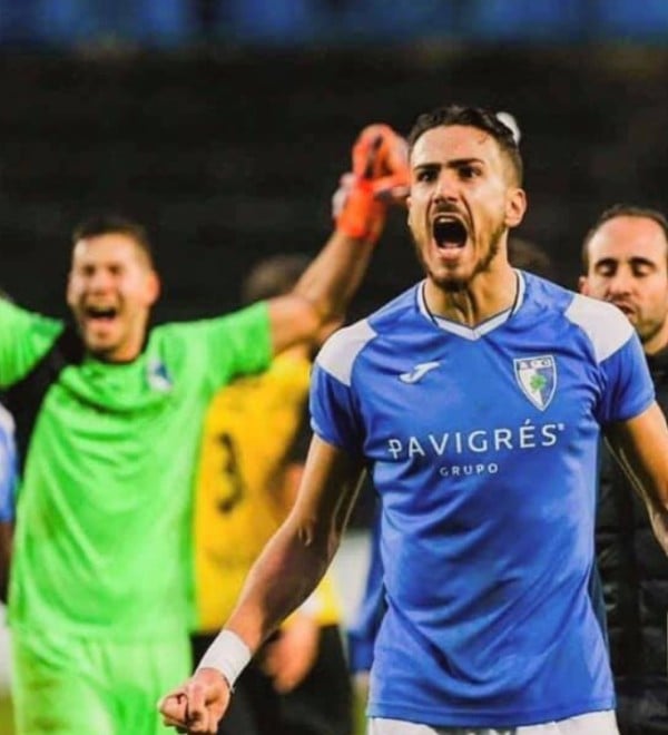Ruben Silvestre during a football match for the Portuguese football club Anadia Futebol Clube