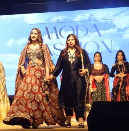 Ruchi Gujjar while walking the ramp at a fashion show