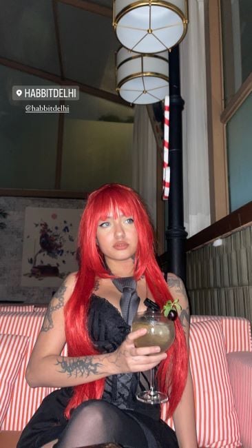 Ruru Thakur with her alcoholic drink