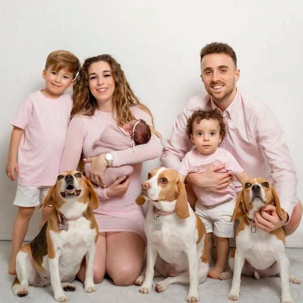 Rute Cardoso with her family and pets