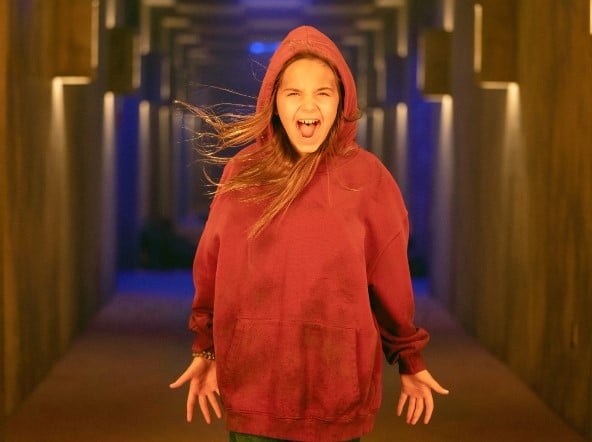 Ryan Kiera Armstrong in a still from the film Firestarter