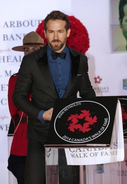 Ryan Reynolds in a still from getting awarded a star on Canada