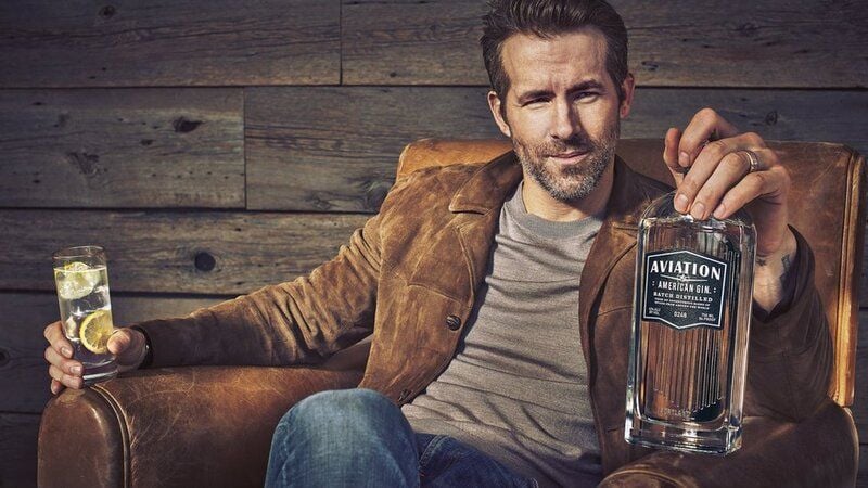 Ryan Reynolds in an advertisement for his international gin brand named 