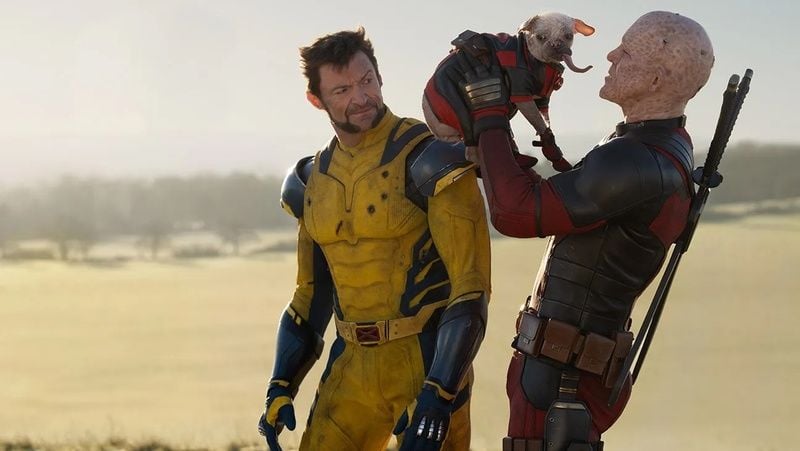 Ryan Reynolds (right) in a still from the American superhero film titled ‘Deadpool &amp; Wolverine’ (2024)