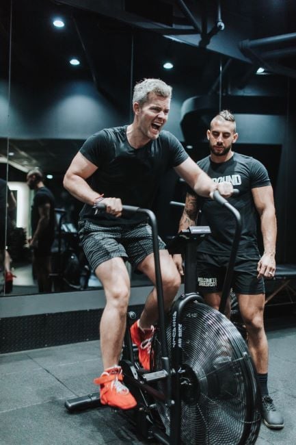 Ryan Serhant working out at the gym