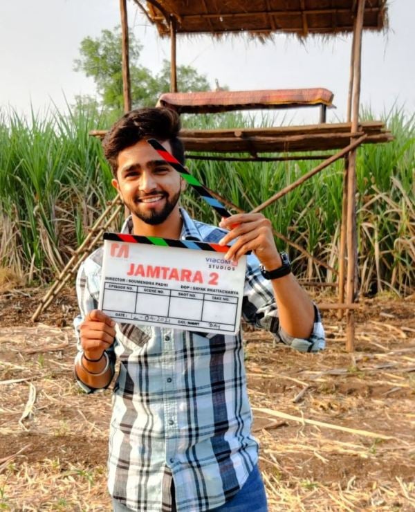 Sachin Chandwade on the set of the web series Jamtara 2 (2022)