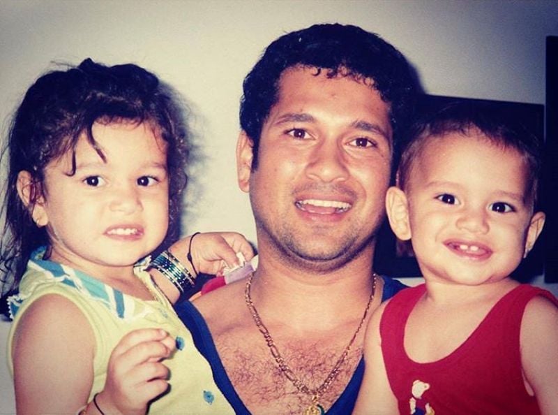 Sachin Tendulkar With Arjun And Sara